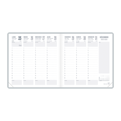 Agenda Hebdomadaire 16x16 - Couverture Amovible