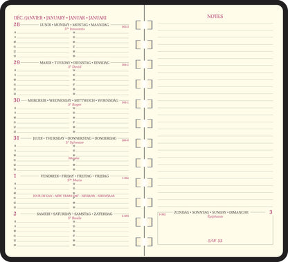 Agenda semainier de poche Eurotime 16S Duo 9x16cm