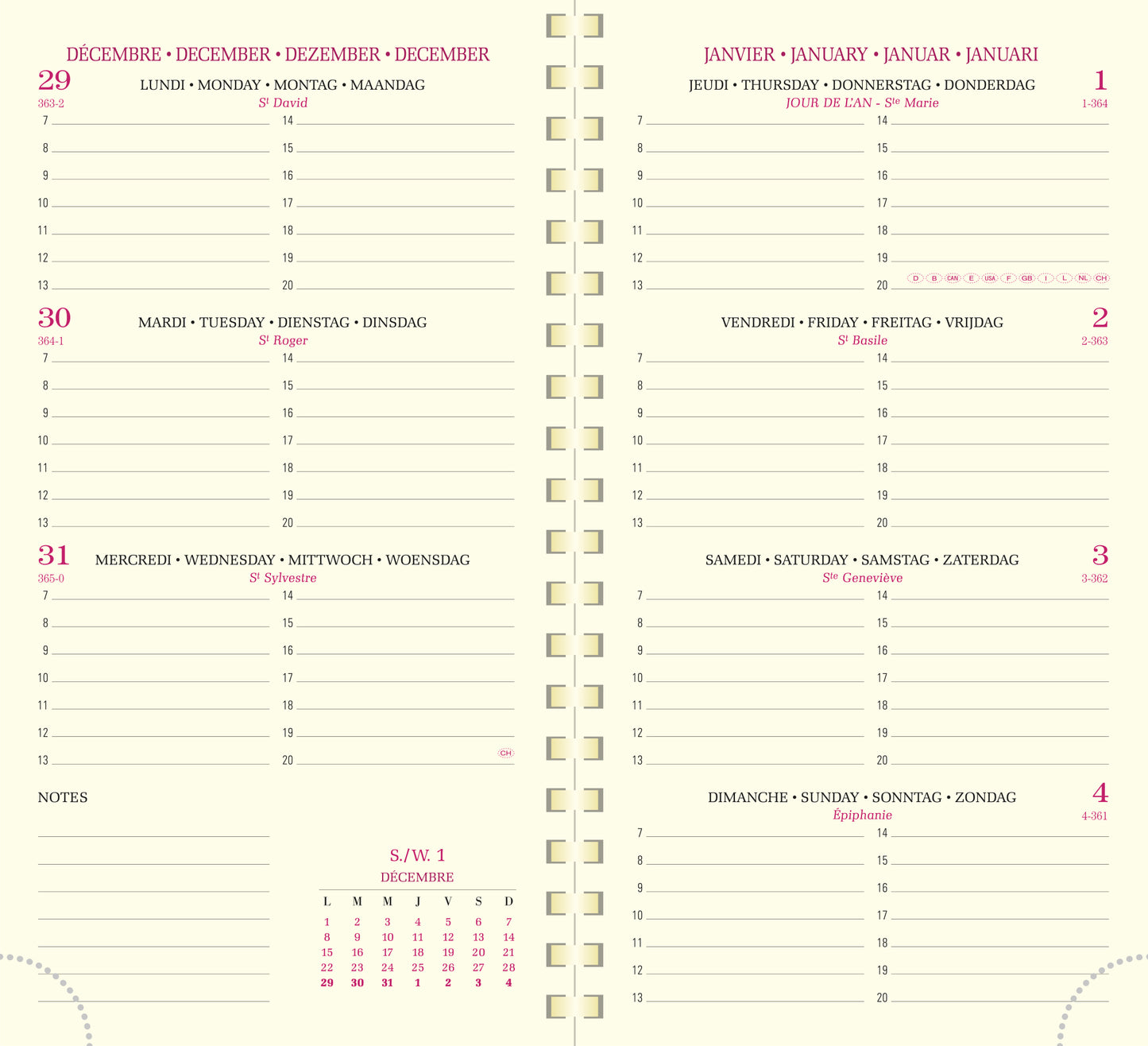 Agenda semainier de poche Eurotime 16S Duo 9x16cm