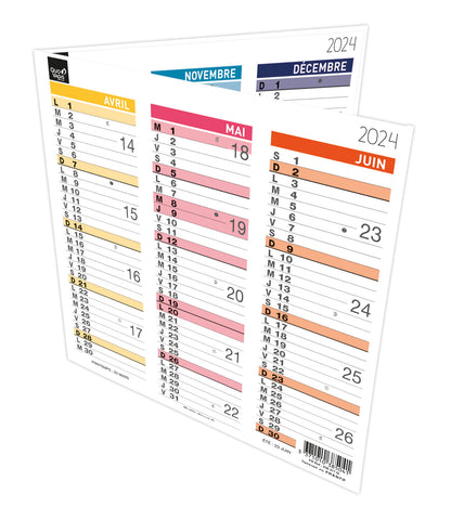 Calendrier QUO VADIS Origami 13 Arc-en-ciel 26x13 cm