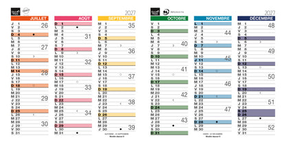Calendrier QUO VADIS Origami 13 Arc-en-ciel 26x13 cm