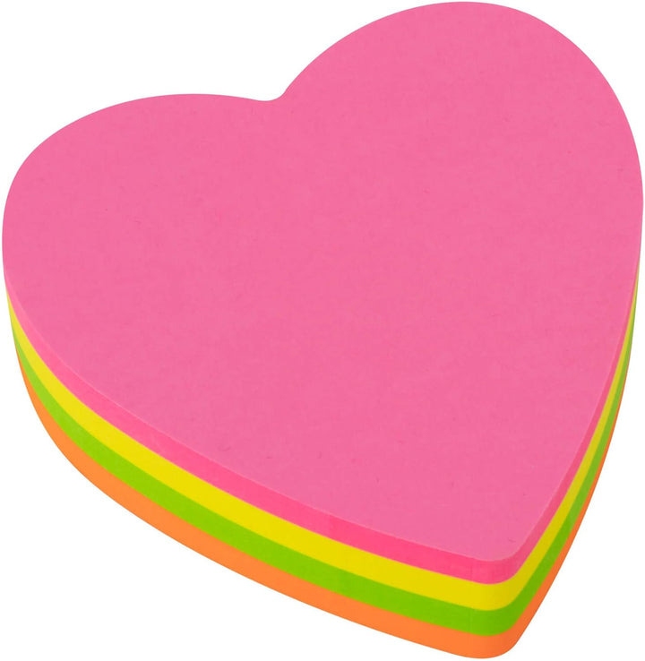 Notes adhésives cœur APLI AGIPA 70x70 mm couleurs vives 200 feuilles