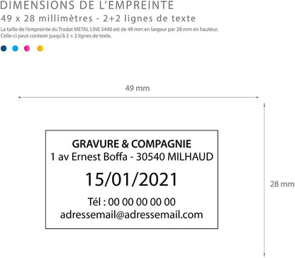 Tampon dateur 5440 - personnalisation 4 lignes