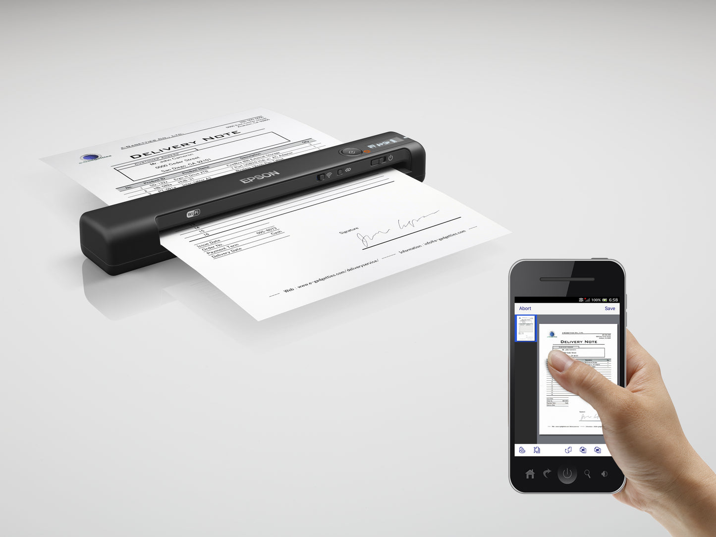 Scanner Epson portable es-60w - numérisation rapide et mobile