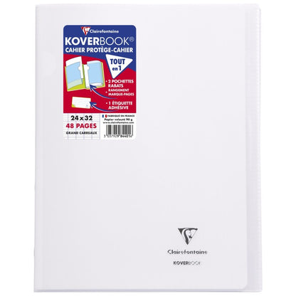 Cahier koverbook 24x32 quadrillé seyés- polypropylène  48 pages