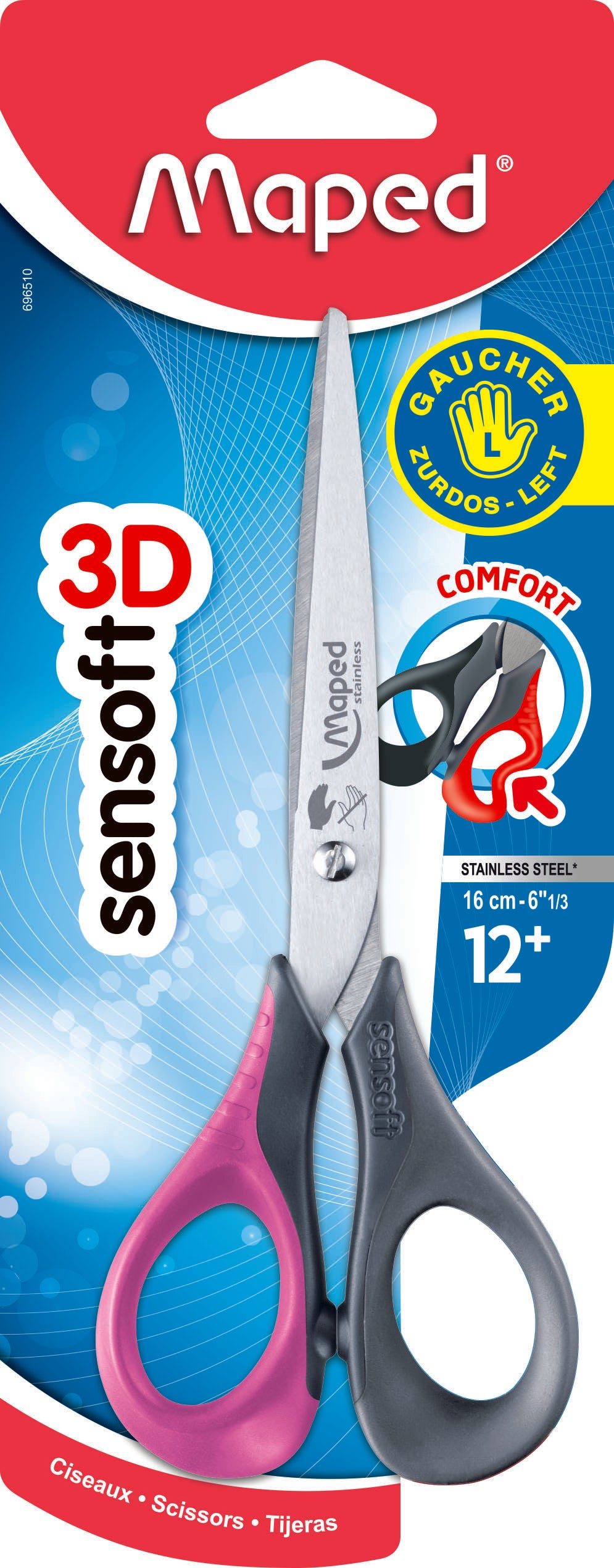 Ciseaux scolaires 16cm - confort pour gauchers
