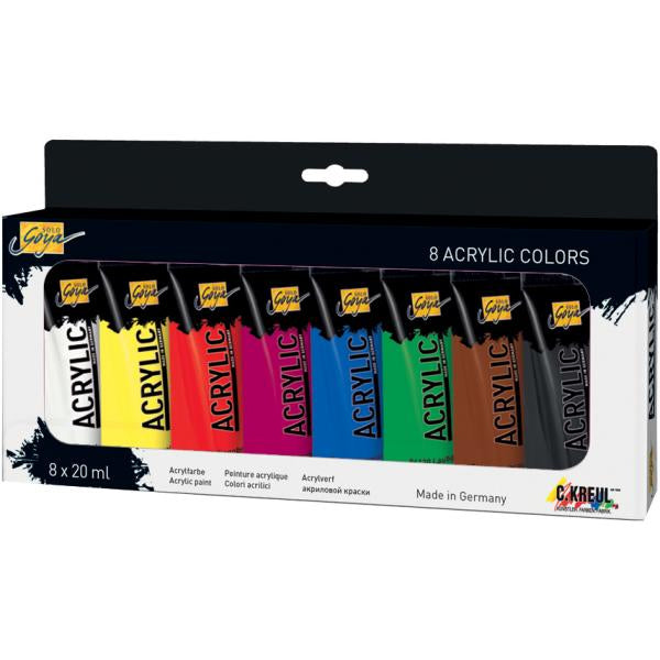 Set de Peinture Acrylique 8 Couleurs - Séchage Rapide