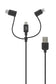 Câble usb multi-connecteurs - 1.5m, noir
