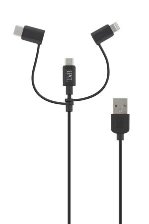 Câble usb multi-connecteurs - 1.5m, noir