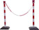 Kit 2 poteaux chaine rouge/blanc