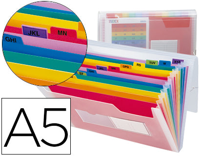 Trieur de voyage A5 13 compartiments polypro-transparent