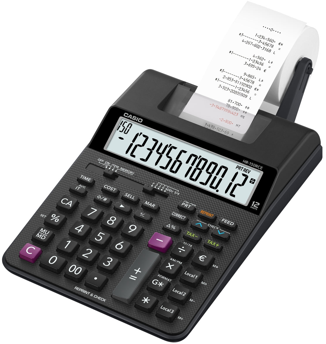 Calculatrice imprimante casio hr-150-12 chiffres