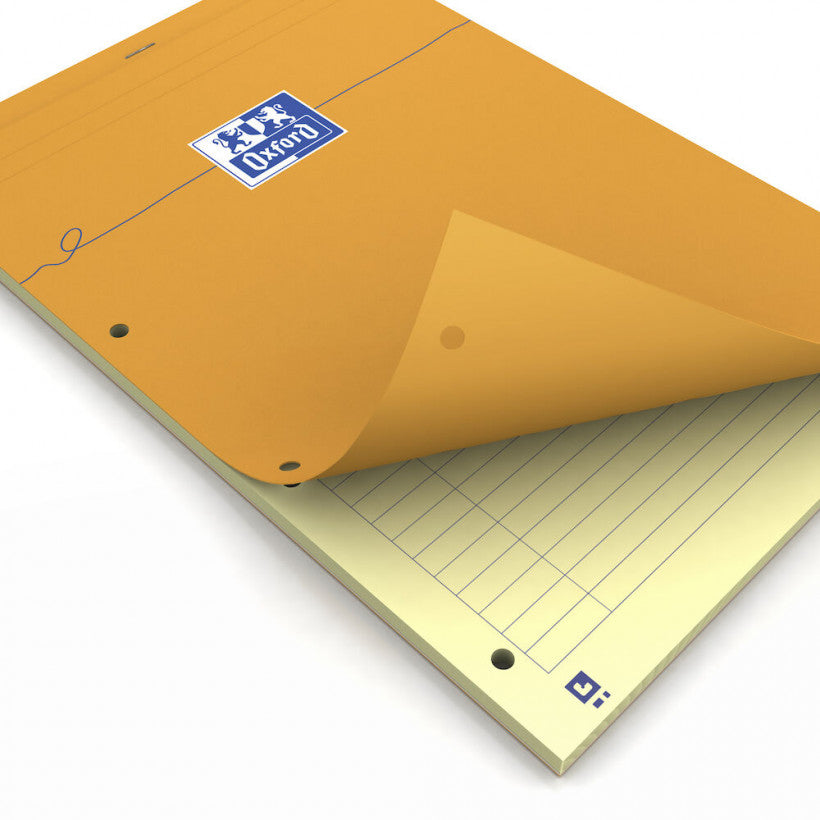 Bloc de bureau 210x315 160 pages- perforées -ligné jaune