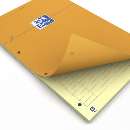 Bloc de bureau 210x315 160 pages- perforées -ligné jaune