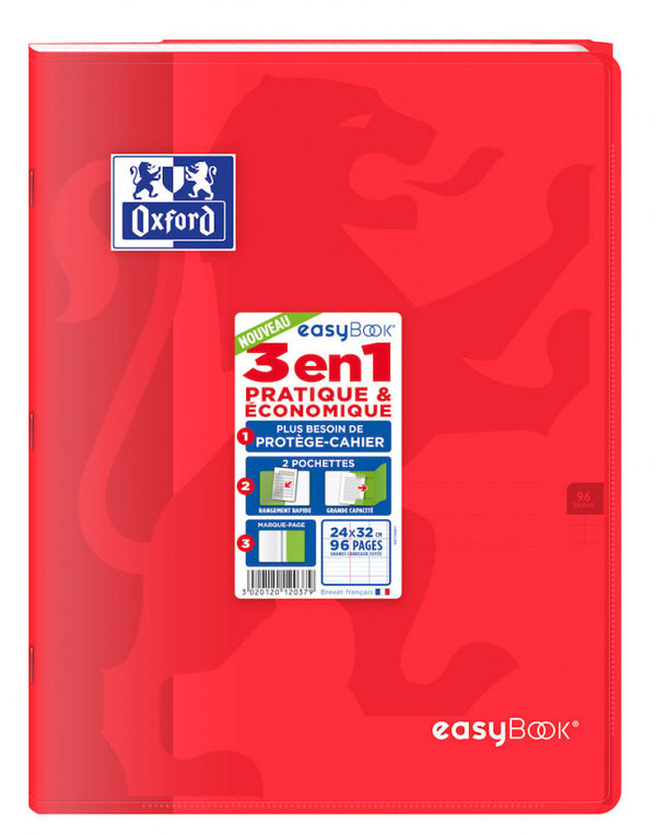 Cahier Oxford easyBook 24x32cm 96 pages grands carreaux Seyès