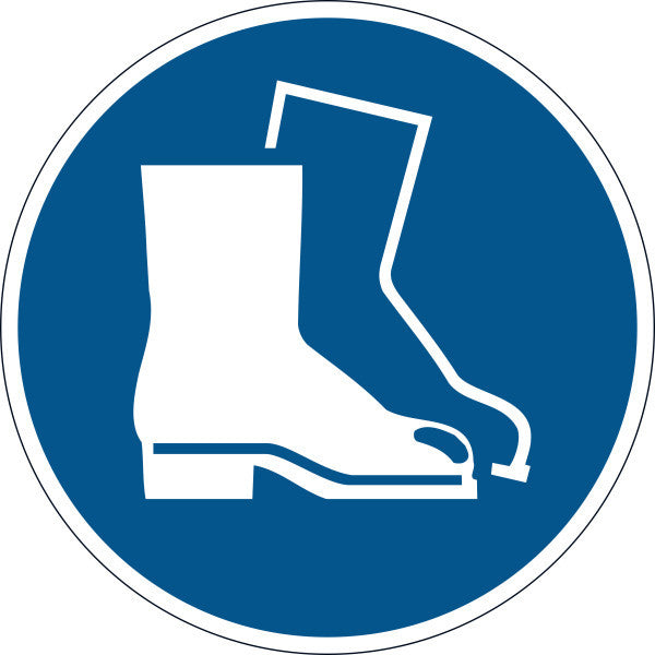 Sticker signalisation de sol" sécurité obligatoire "- diamètre 43 cm