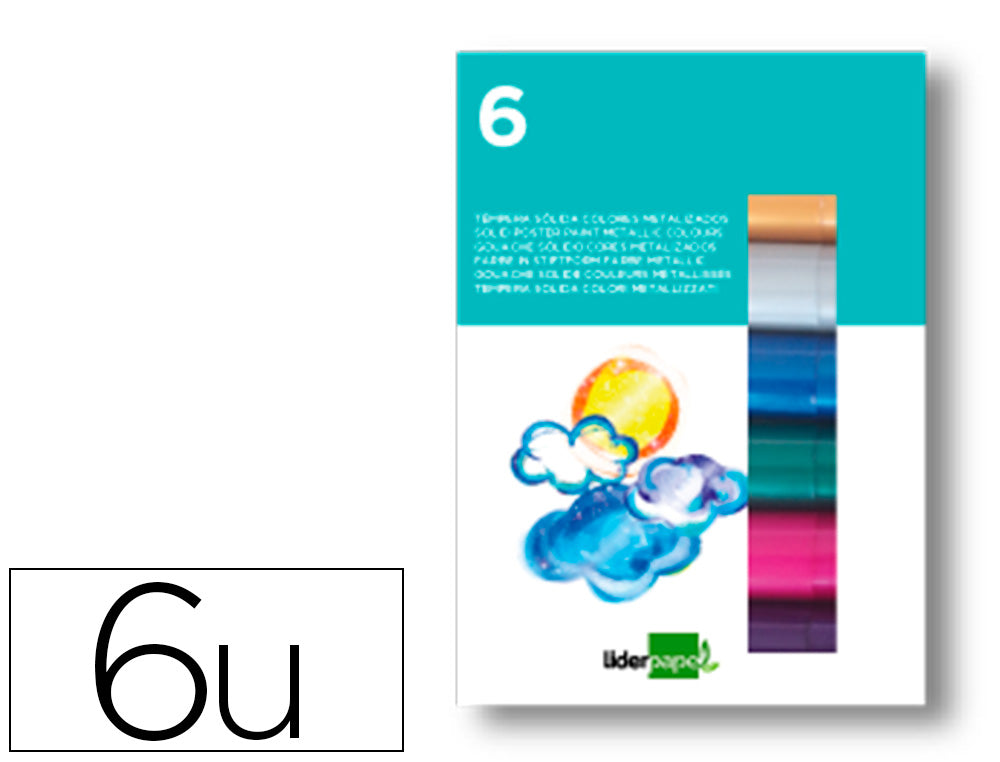 Gouache Solide Bâton - Lot de 6, Séchage Rapide
