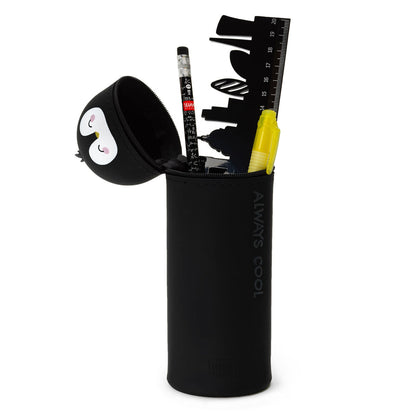 Trousse Legami 2-en-1 Silicone - Pingouin Rétractable