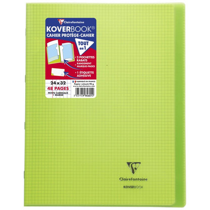 Cahier koverbook 48 pages quadrillé 5x5 24x32 - couverture solide