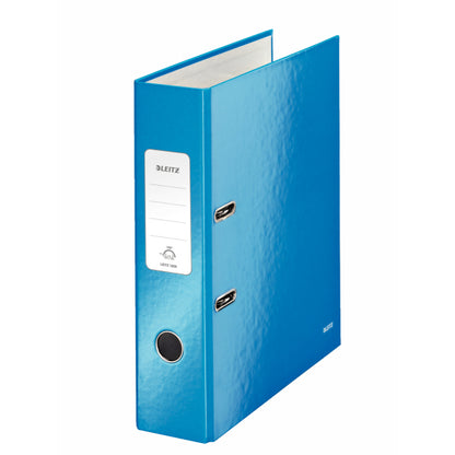 Classeur levier ouverture 180° dos 8cm  bleu