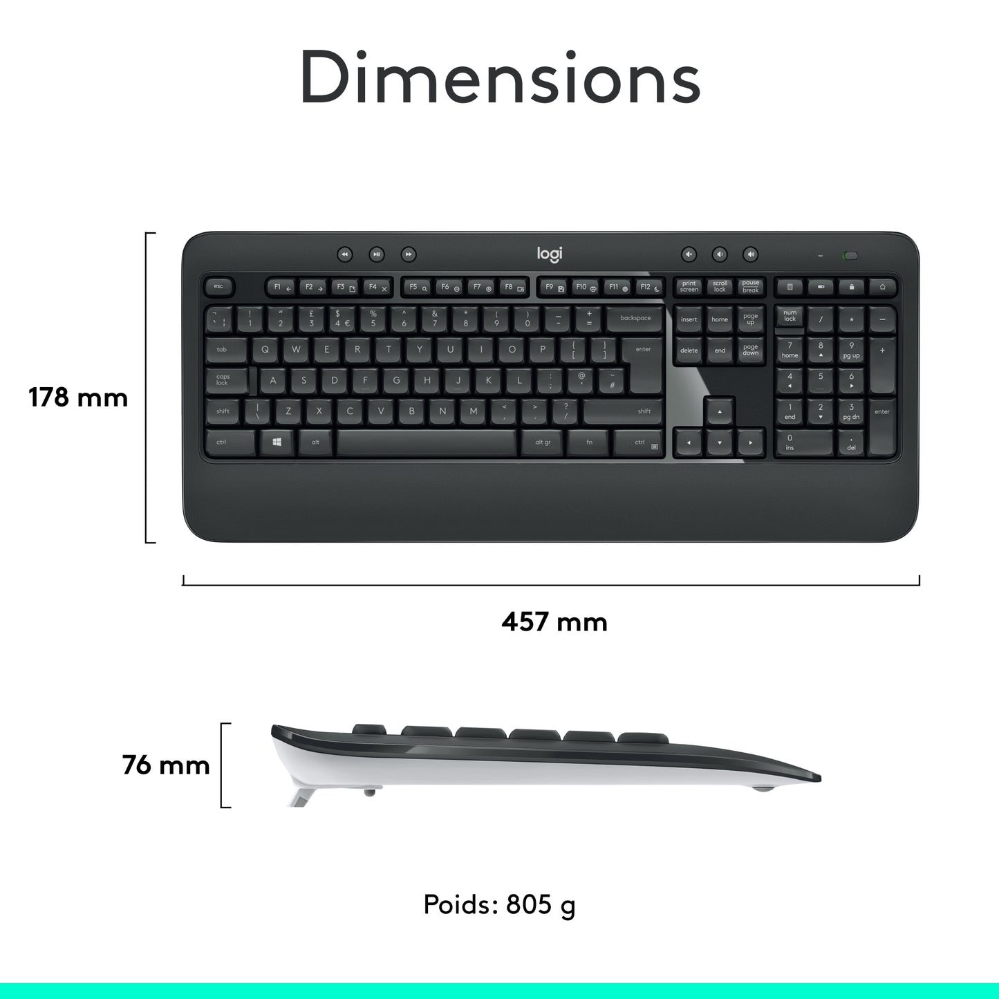 Clavier/souris sans fil mk540 - confort et précision