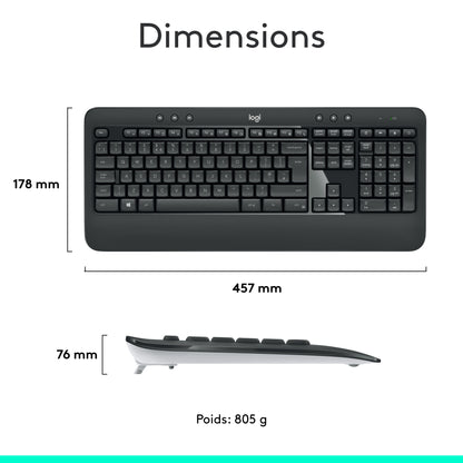 Clavier/souris sans fil mk540 - confort et précision