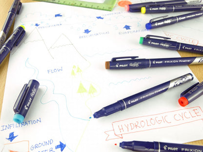 stylo feutre frixion fineliner effaçable vert - pointe fine