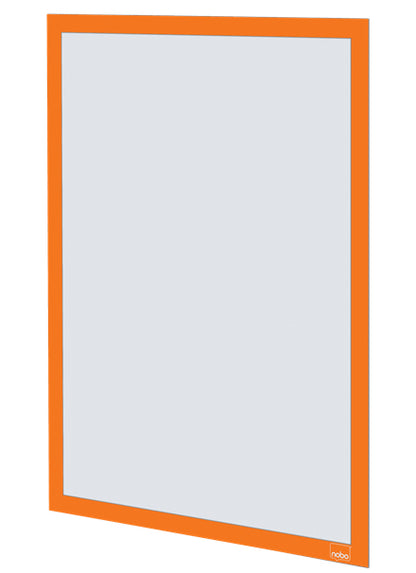 Porte-affiche magnétique  A3 adhésif -orange-lot de 2