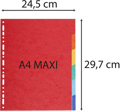 Intercalaires a4+ 6 onglets - carte recyclée 220g/m²