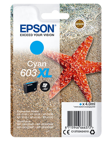 Cartouche d'encre Epson cyan 603xl - rendement élevé