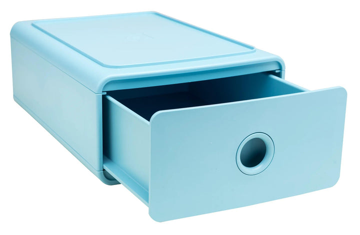 Boîte de Rangement 1 Tiroir - bleu givré