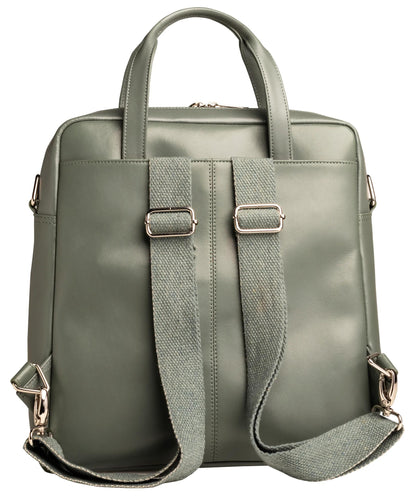 Sac à dos ordinateur 14" cuir gris - élégance et praticité