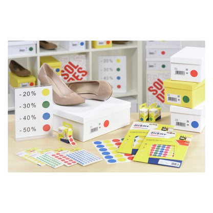 Pastille adhésive 30mm assorti -sachet de 168