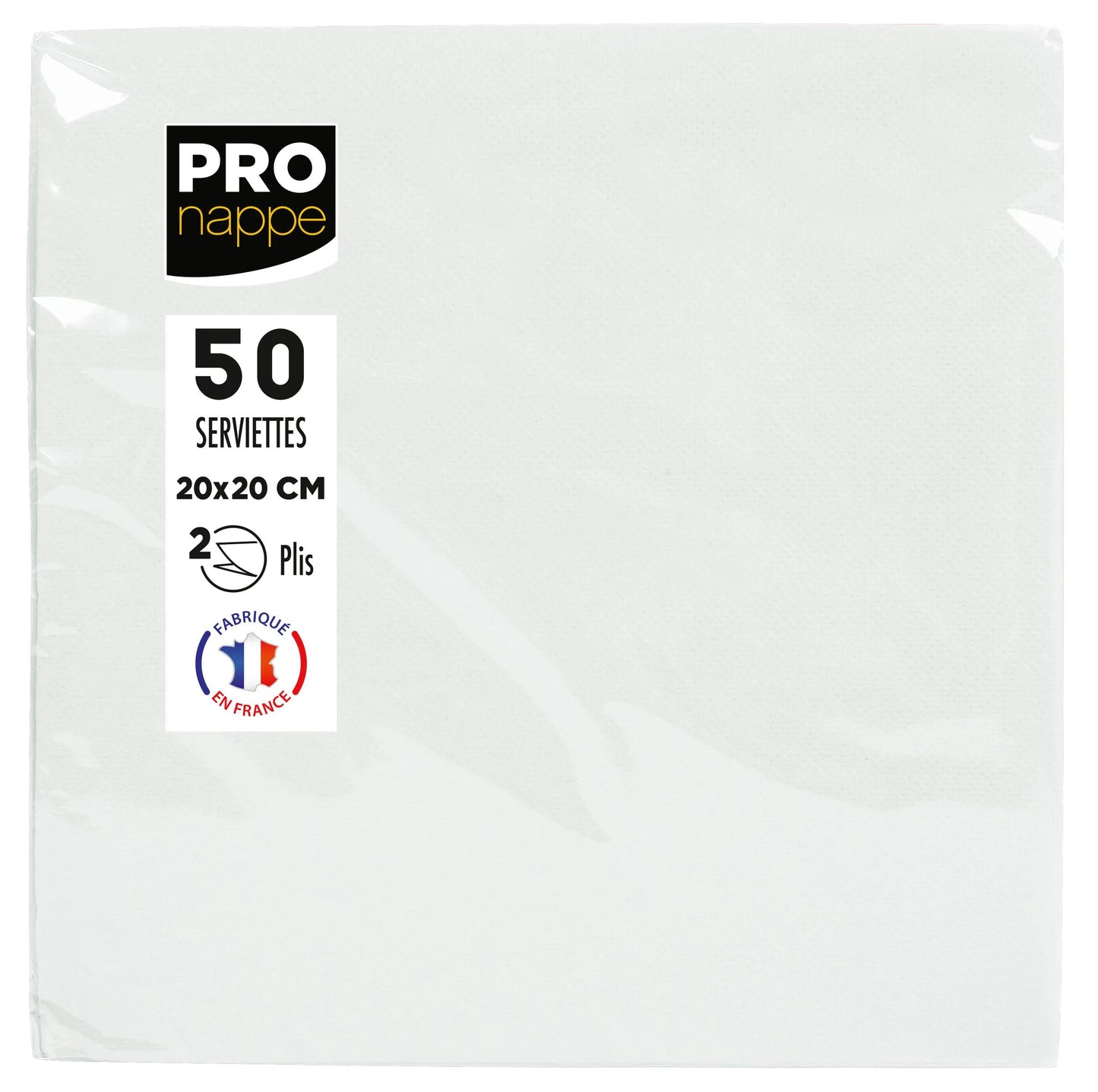 Service cocktail 2 plis 20x20 lot de 50 blanc