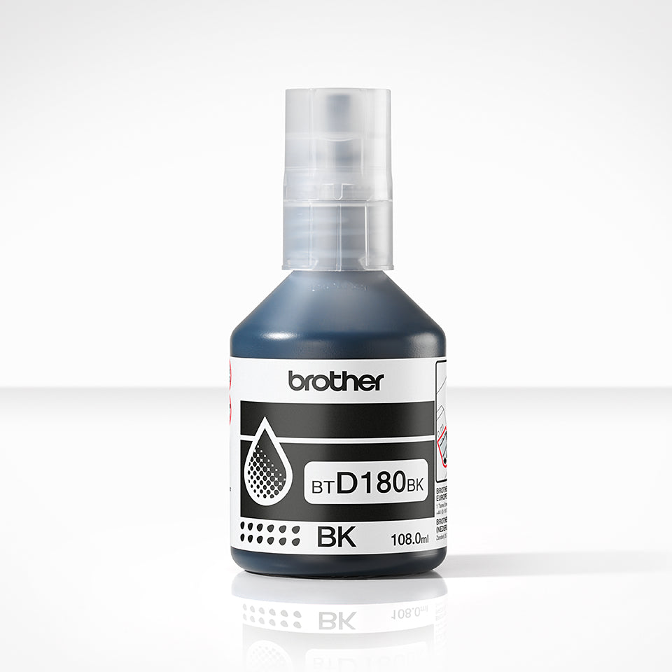 Bouteille d'encre Brother noire btd180bk - haute capacité 7500 pages