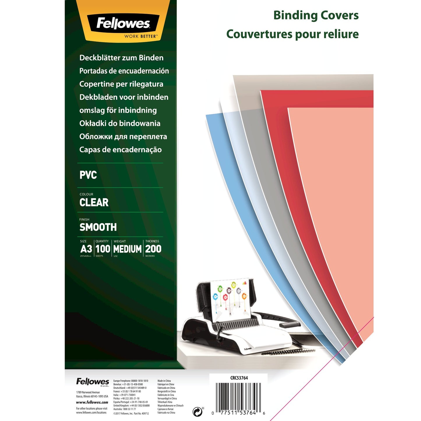 Couvertures transparentes A4 -300 microns-pack de 100
