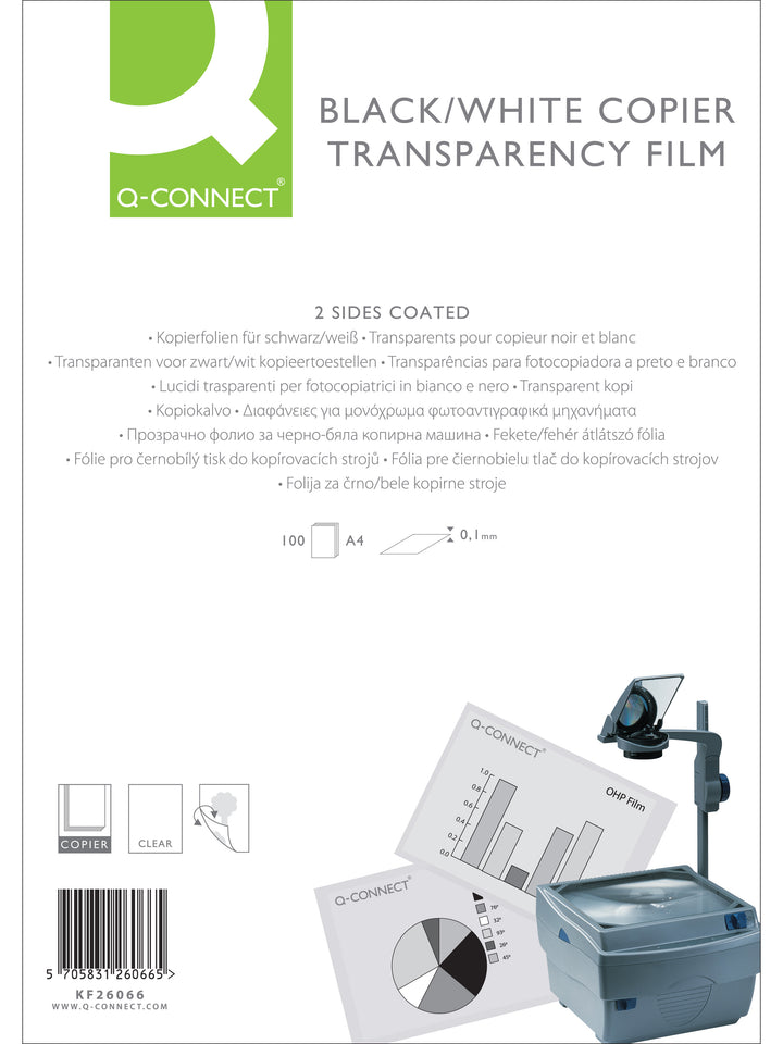Film rétroprojection  A4 pour copieur - boîte de 100 feuilles