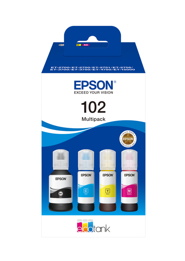 Pack d'encre 4 couleurs ET102 - Impression économique