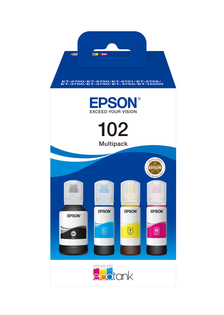 Pack d'encre 4 couleurs ET102 - Impression économique