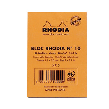 Bloc rhodia orange 52x75 q 80f