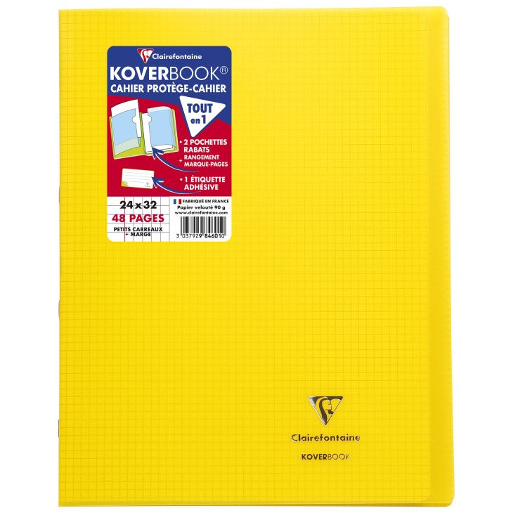 Cahier koverbook 48 pages quadrillé 5x5 24x32 - couverture solide