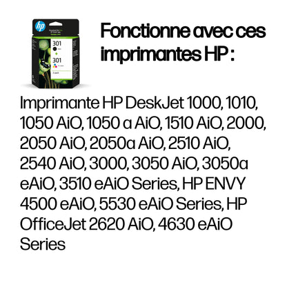 Pack de cartouches d'encre HP 301 - noir et couleur
