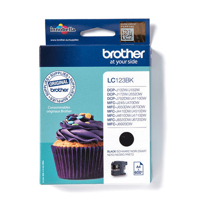 Cartouche d'encre Brother LC123bk - noir, 600 pages