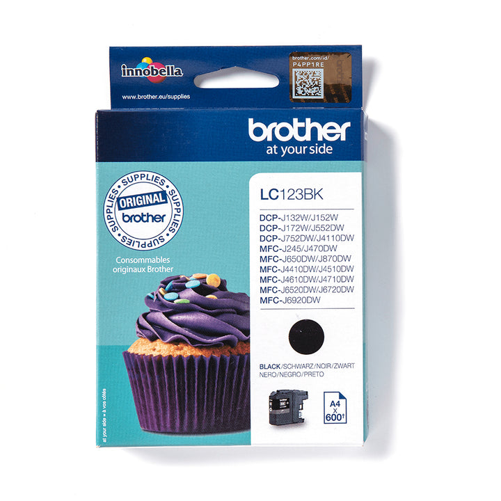 Cartouche d'encre Brother LC123bk - noir, 600 pages