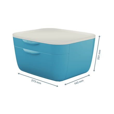 Module classement 2 tiroirs leitz cosy -bleu