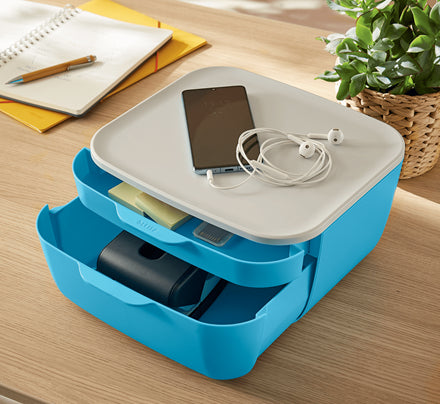 Module classement 2 tiroirs leitz cosy -bleu
