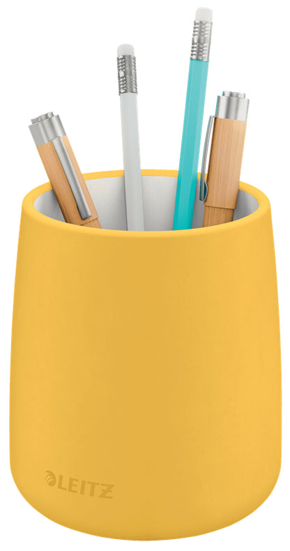 Pot crayon design cosy-jaune