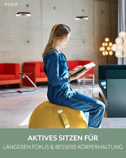 Ballon d'assise ergonomique - Jaune - Ø 60-65cm