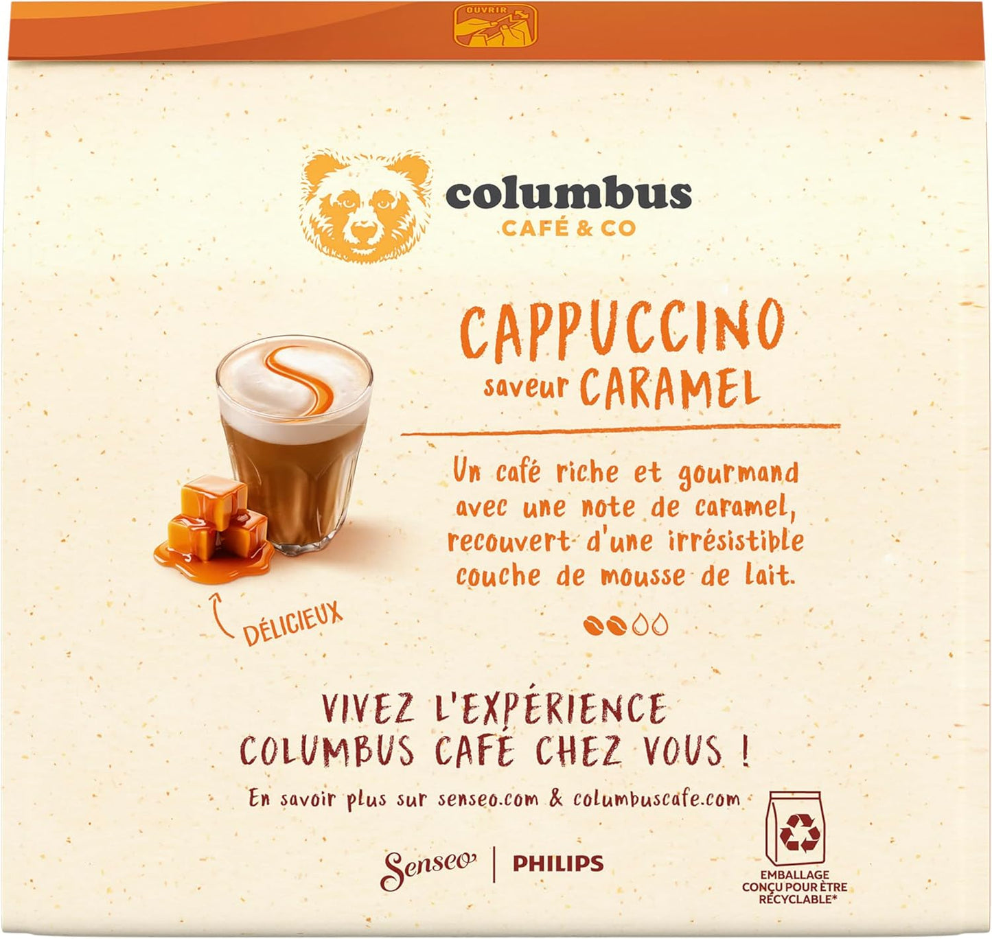 Capsules café cortado - pack 48, espresso crémeux