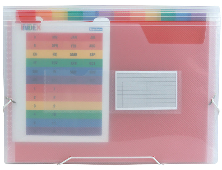 Trieur valisette A4 13 compartiments+ élastique  polypro transparent